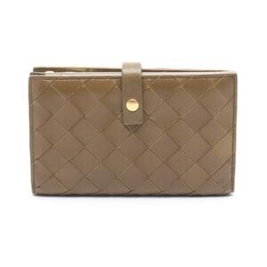 Bottega Veneta Intrecciato Leather Bi fold Wallet khaki Green
